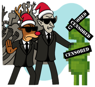 Partita di carte tra Babbo Natale, renna e pinguino